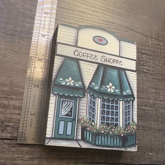 Brandywine Woodcrafts 1994 "Coffee Shoppe" Collectible Shelf Sitter - Picture 7 of 10